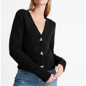 Grey Cardigan, Bee Clasp (S)